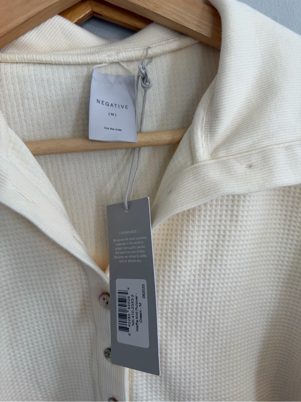 NEGATIVE Women’s Waffle Knit Pullover & Jogger in Cream Size Medium NWT - Picture 6 of 6